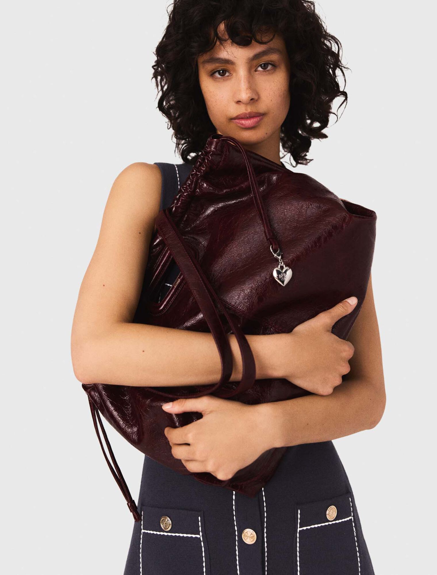 Sac M tote en cuir craquelé