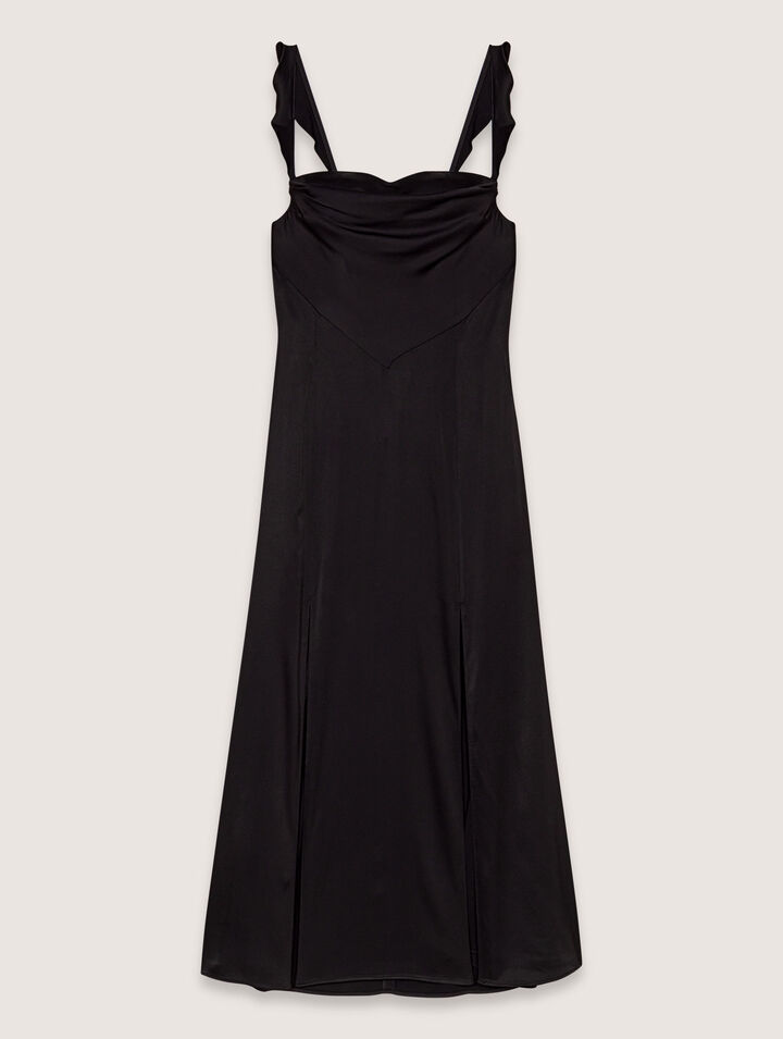 Robe longue satinée