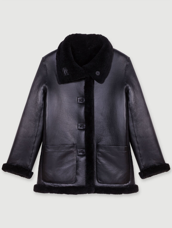 Manteau en cuir réversible