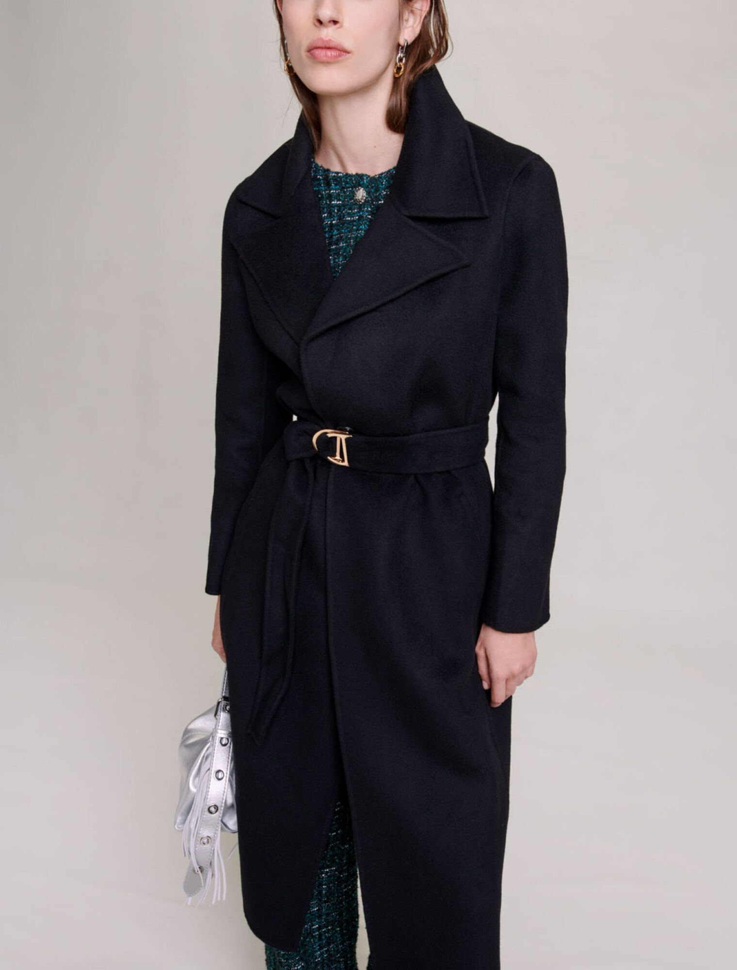 Manteau en double face ceinturé