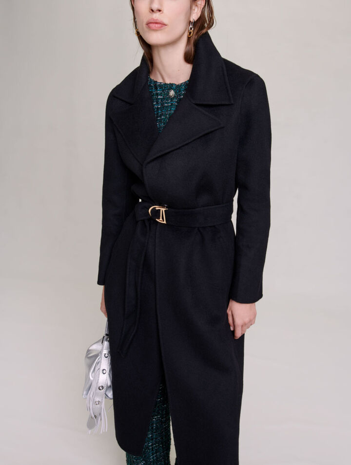Manteau en double face ceinturé