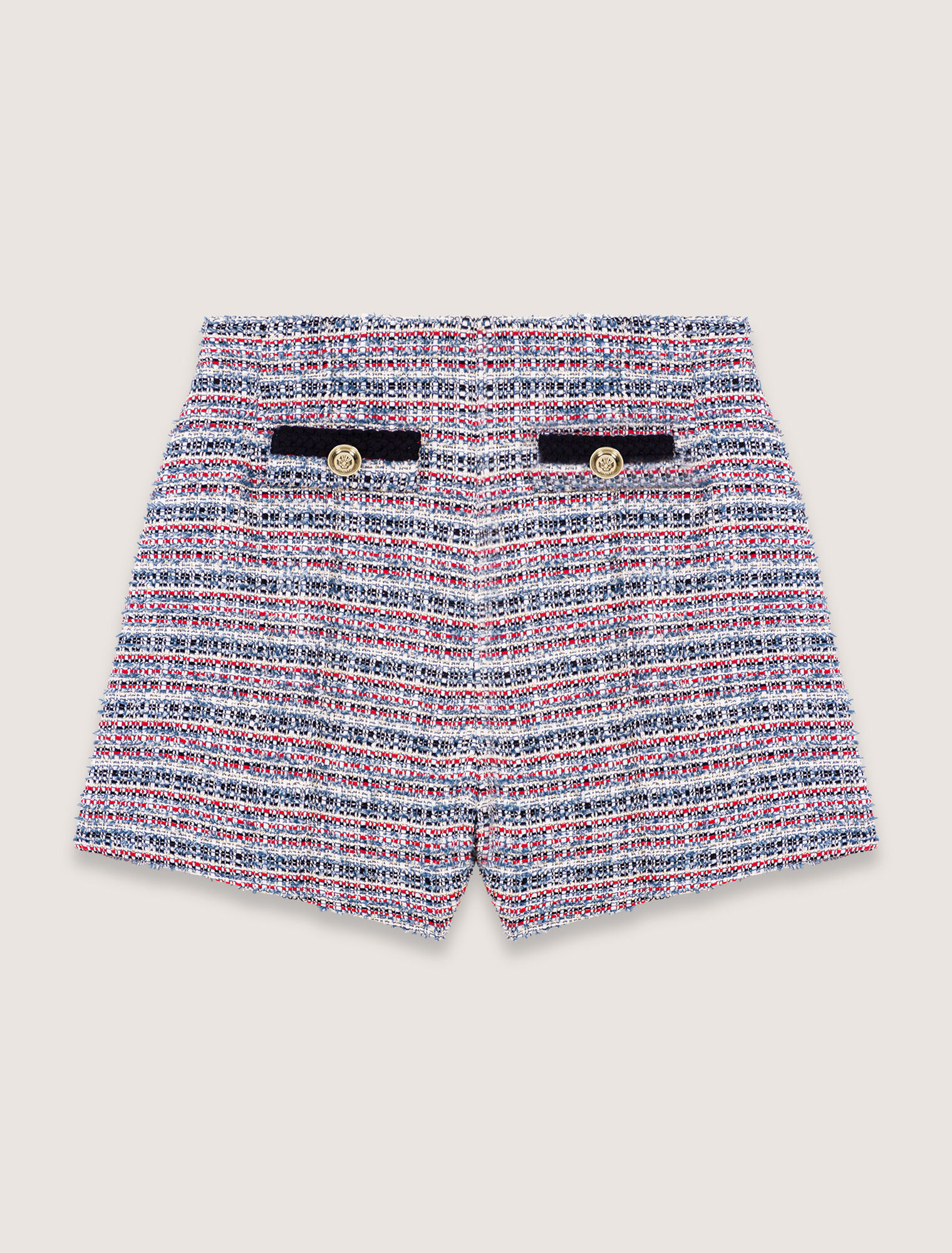 Short en tweed et galons contrastés