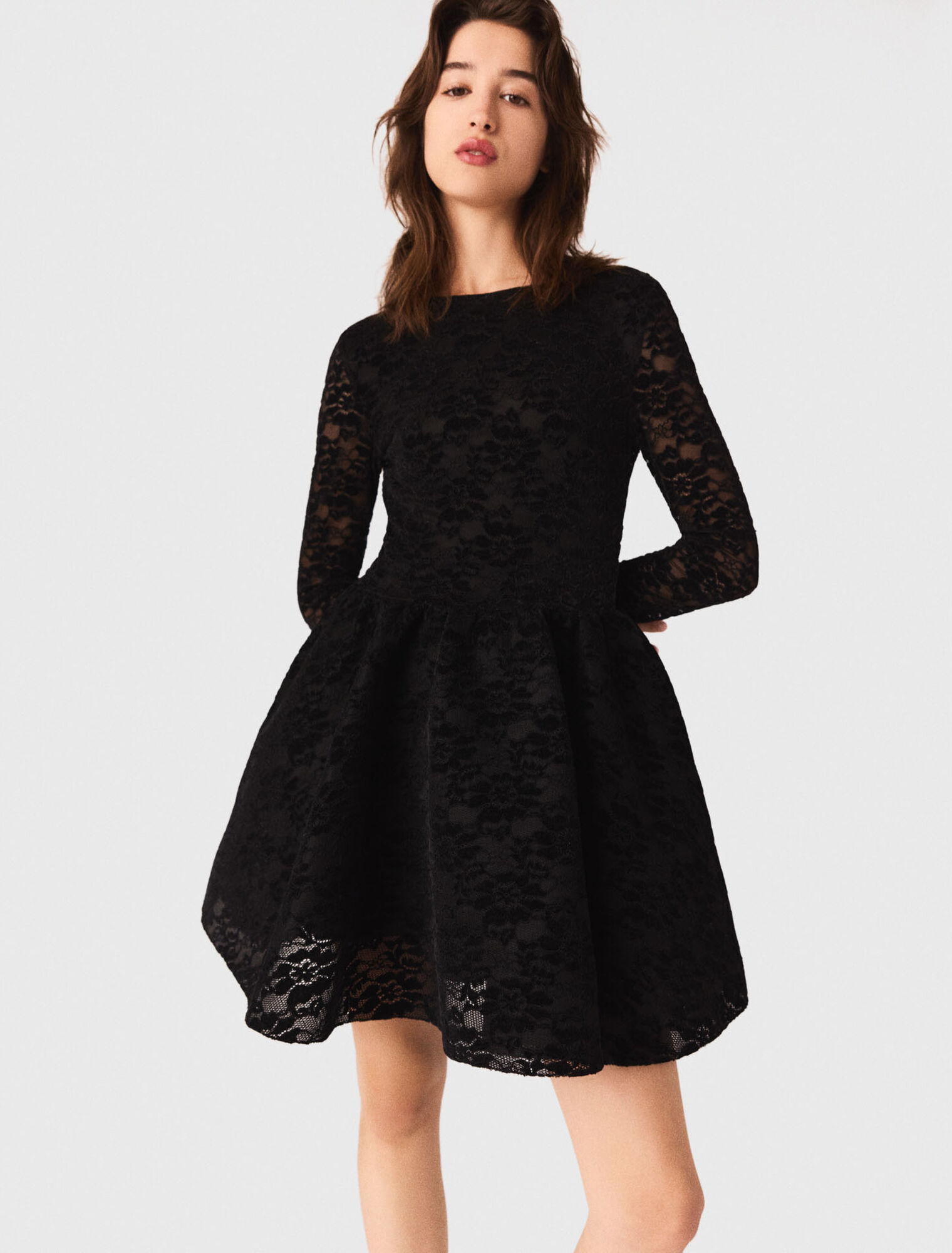 Robe longue évasée en velours