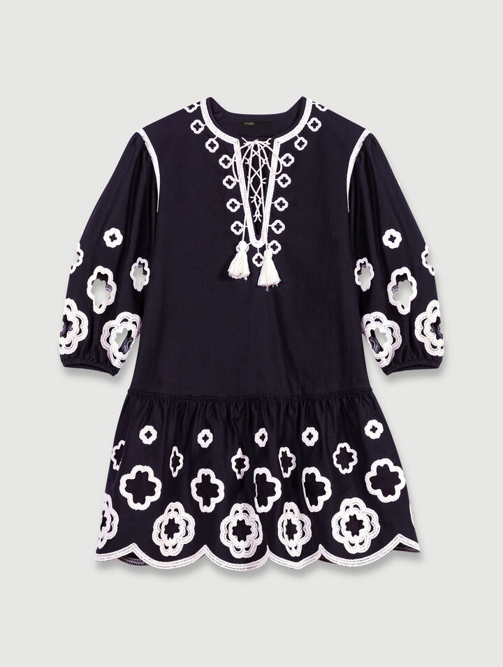 Robe tunique courte brodée