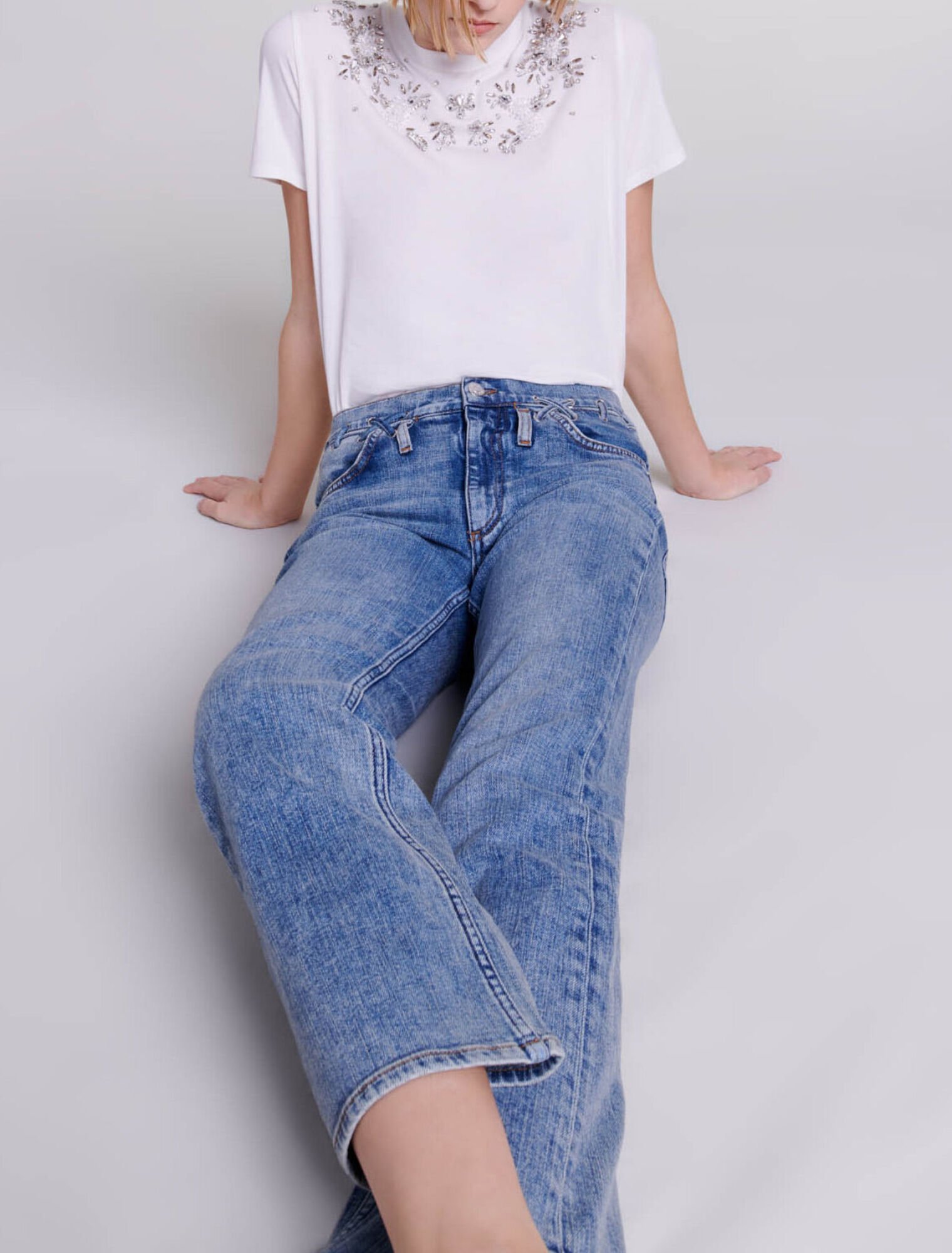 Jean à détails tressés