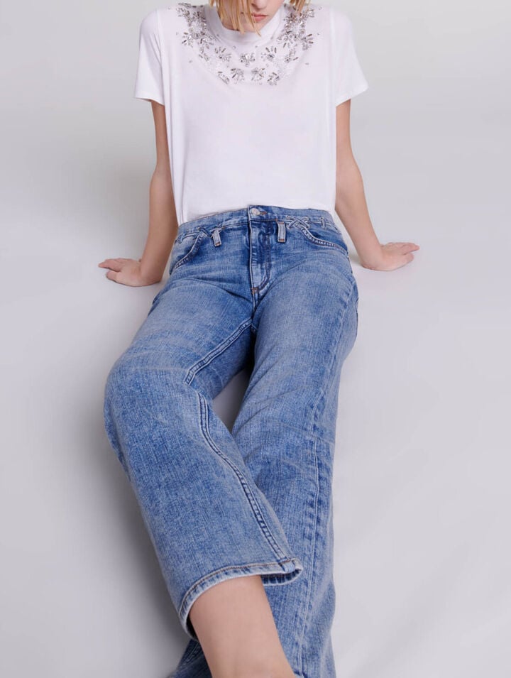 Jean à détails tressés