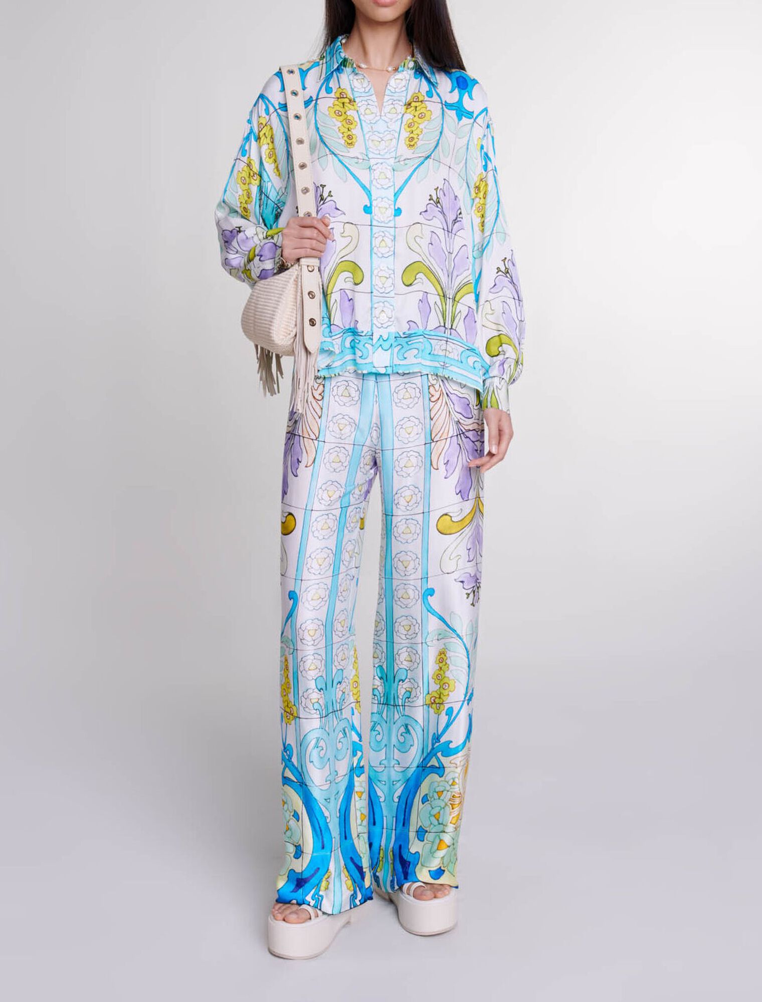 Pantalon satiné imprimé