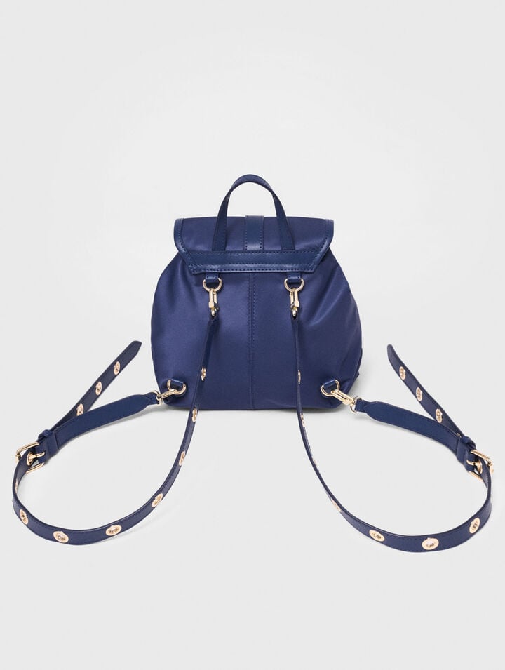 Mini sac &agrave; dos en cuir et nylon