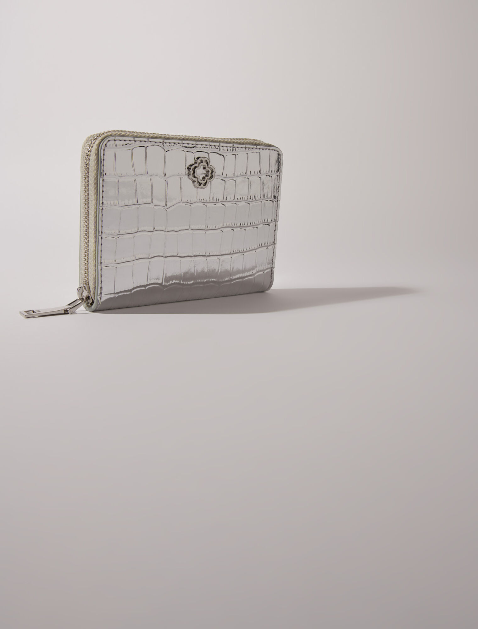 Portefeuille en cuir embossé croco