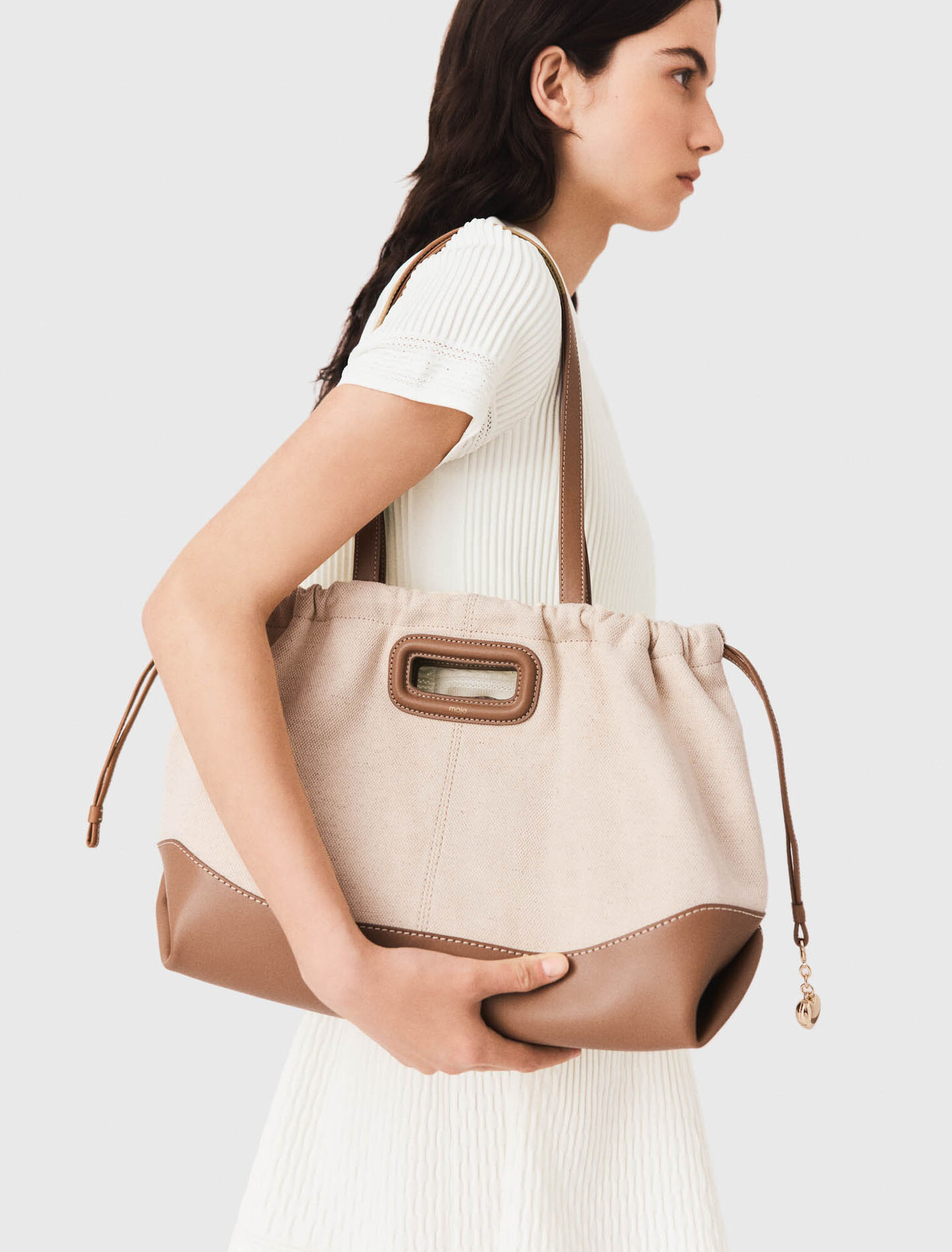 Milpli cabas en mix toile et cuir
