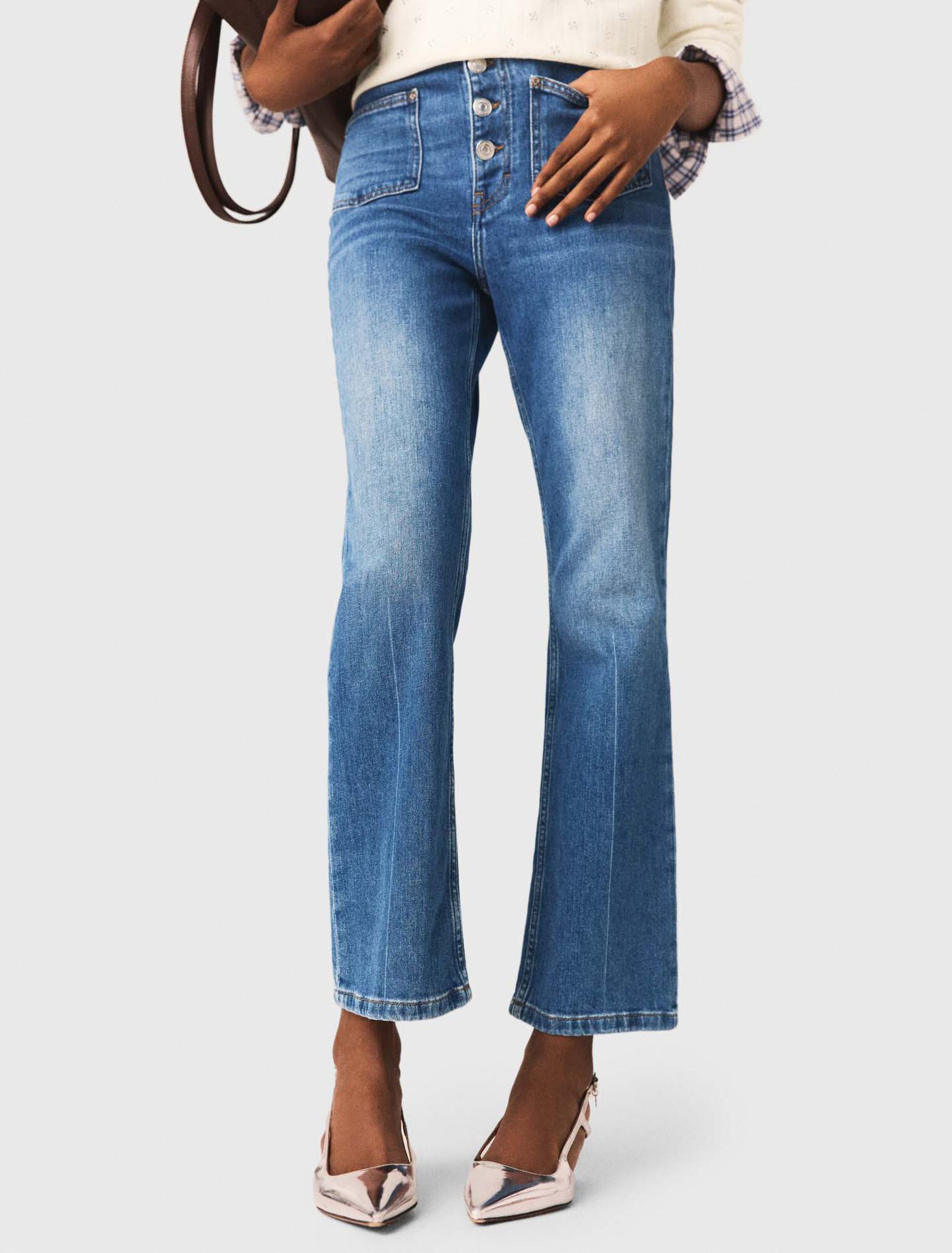 Jean denim &agrave; poches