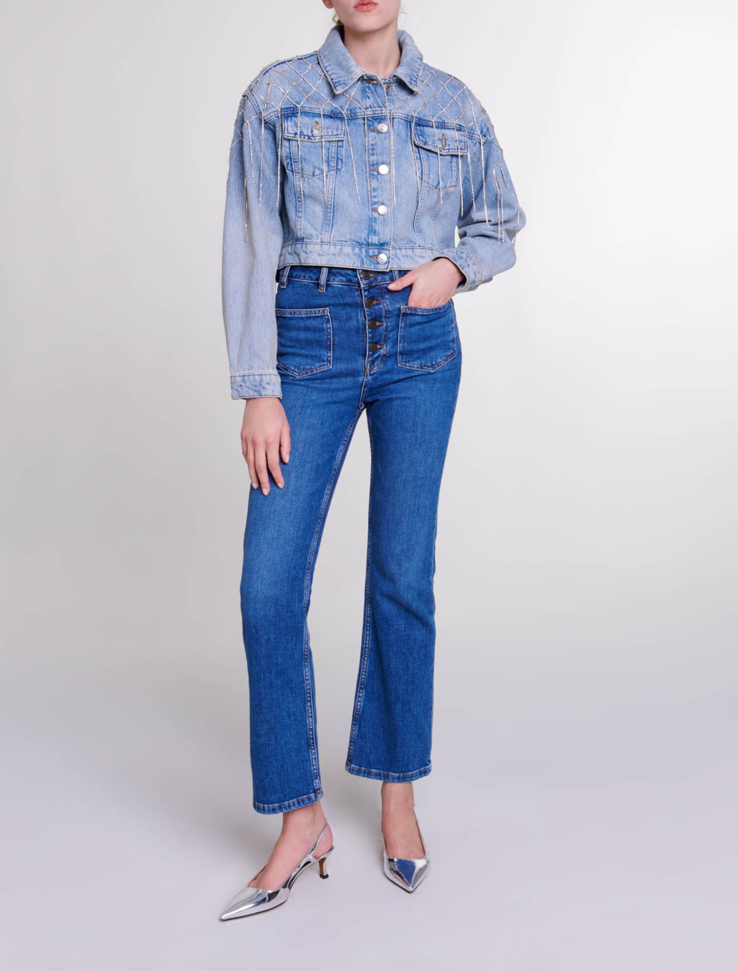 Blouson en jean strassé