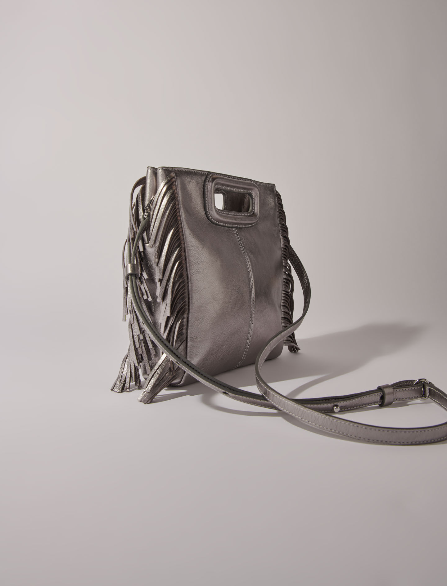 Sac M en cuir gun metal Sacs M Maje