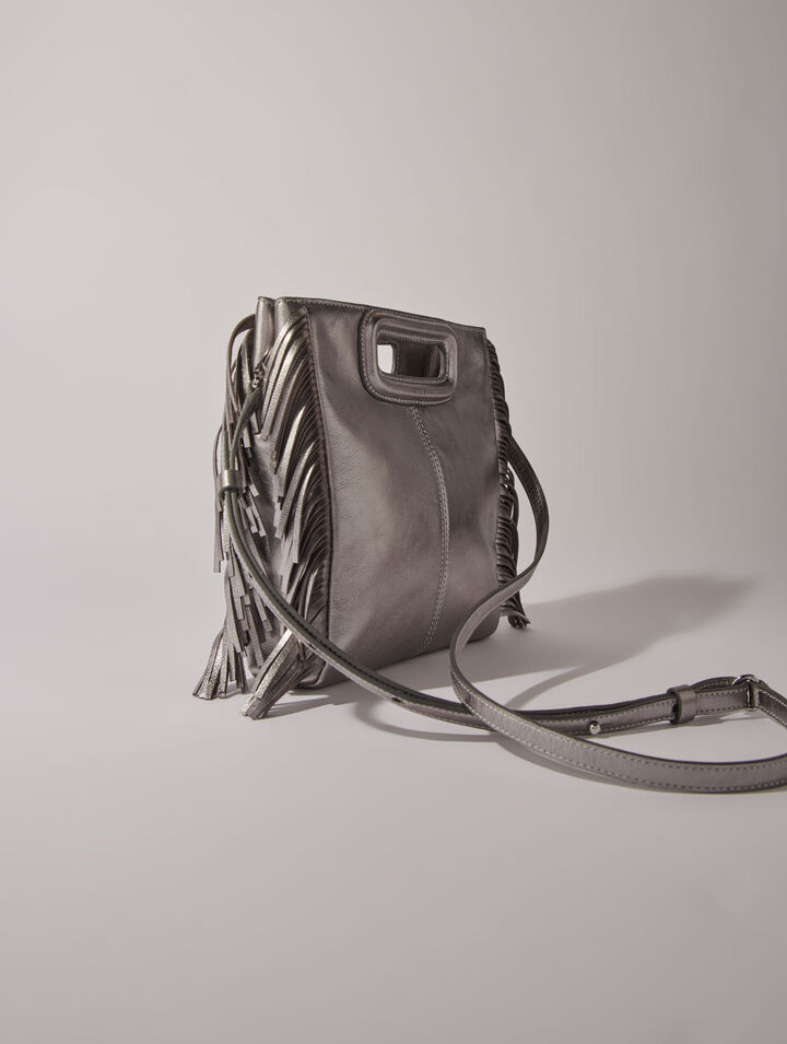Sac M en cuir gun métal
