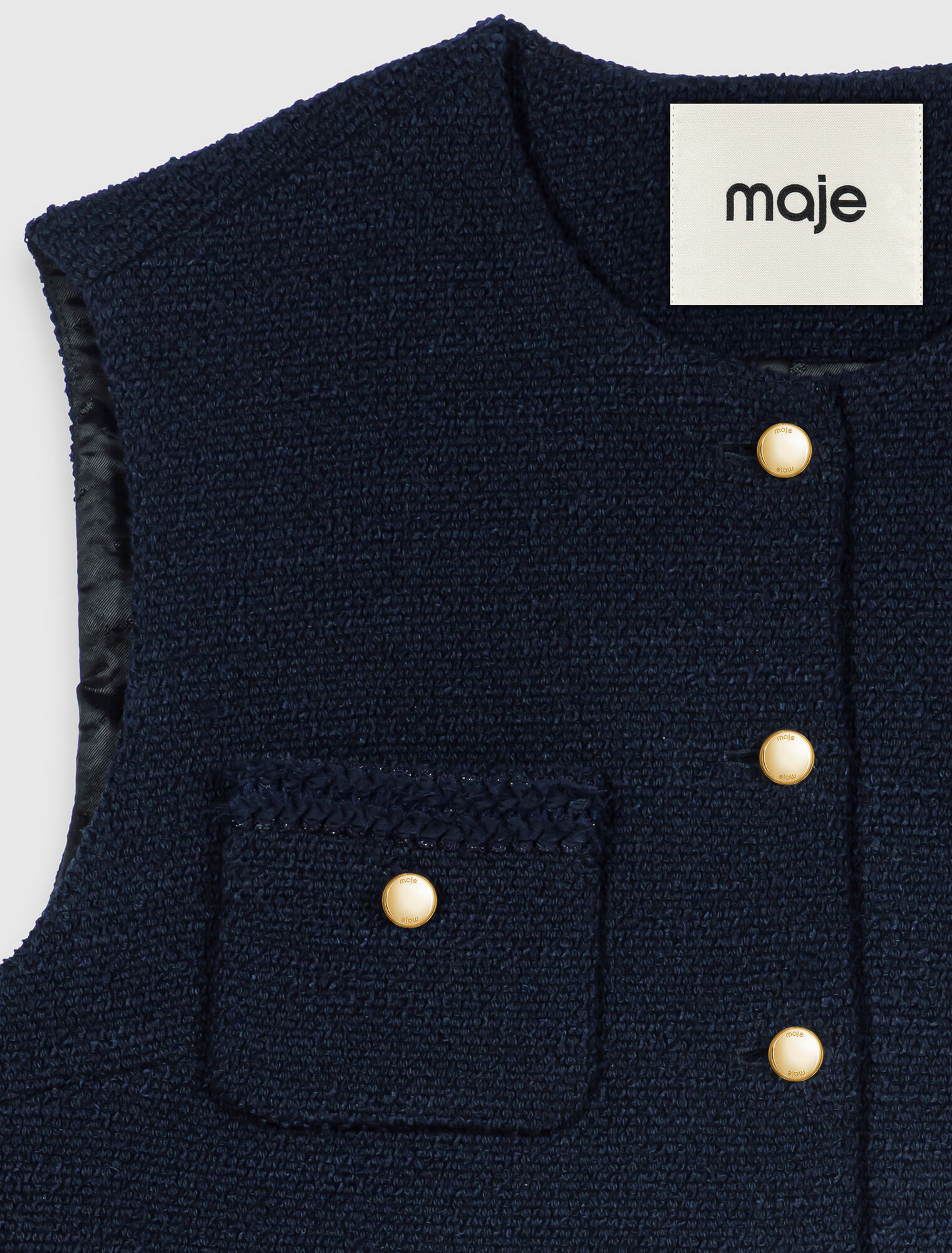 Veste en tweed sans manches