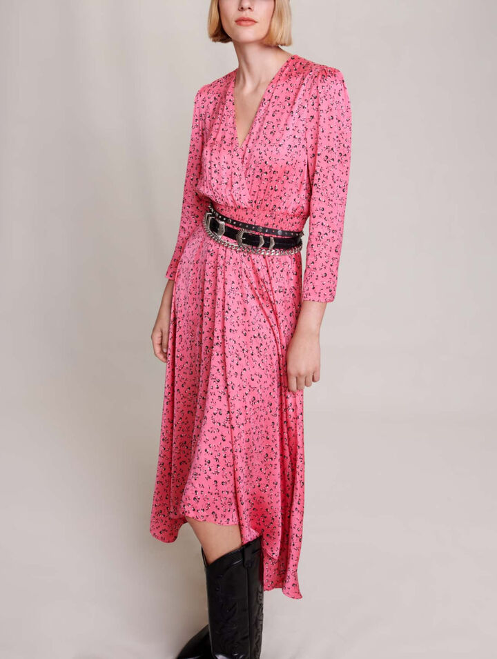 Robe mi-longue imprimé fleuri