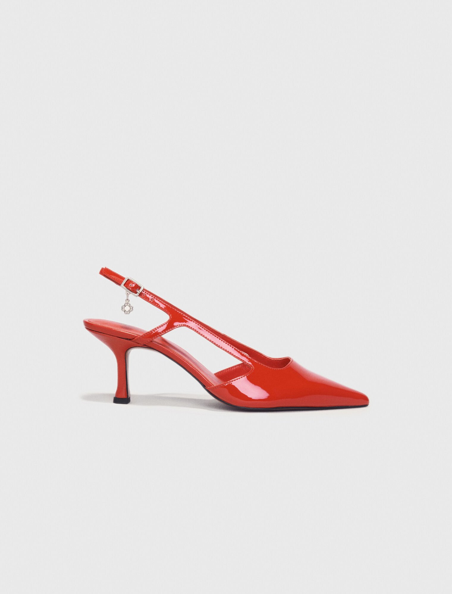 Escarpins slingback en cuir vernis