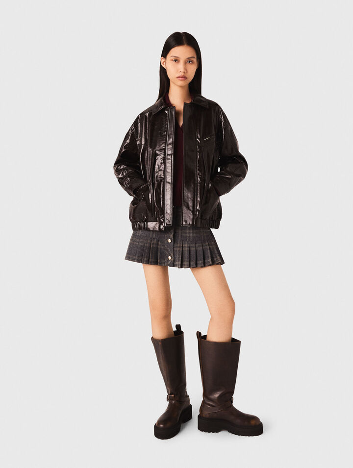 Veste simili cuir craquelé