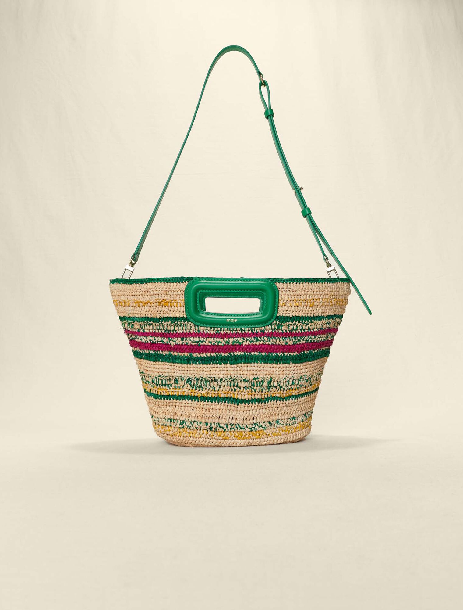 Mini panier rayé en raphia