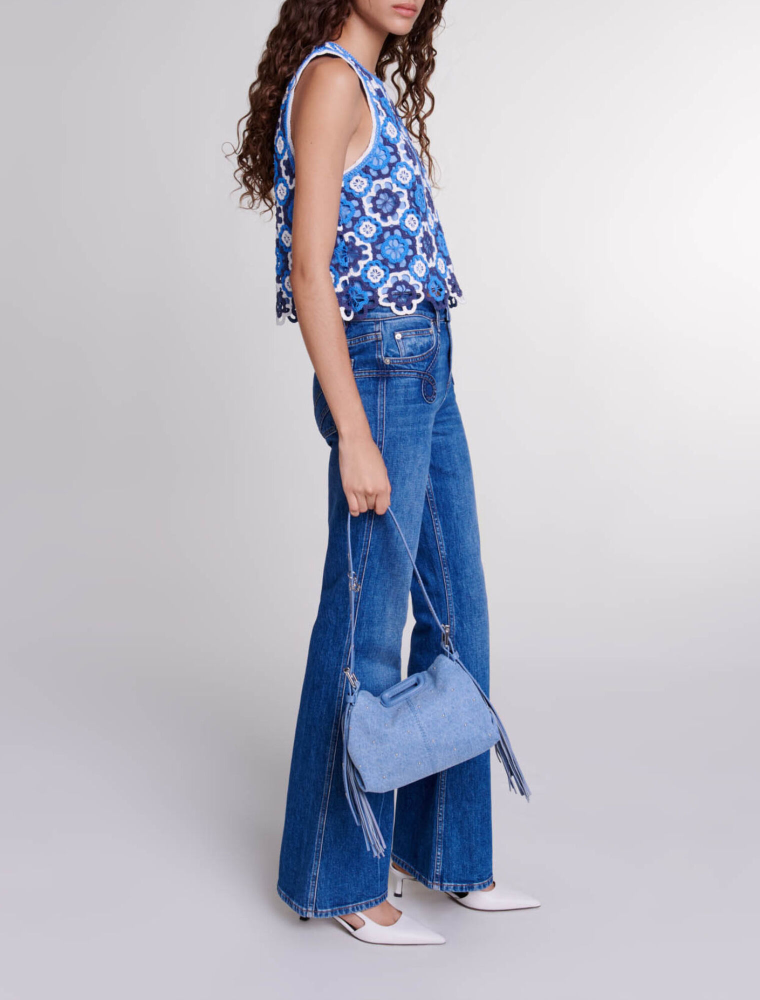 Top tricolore en crochet