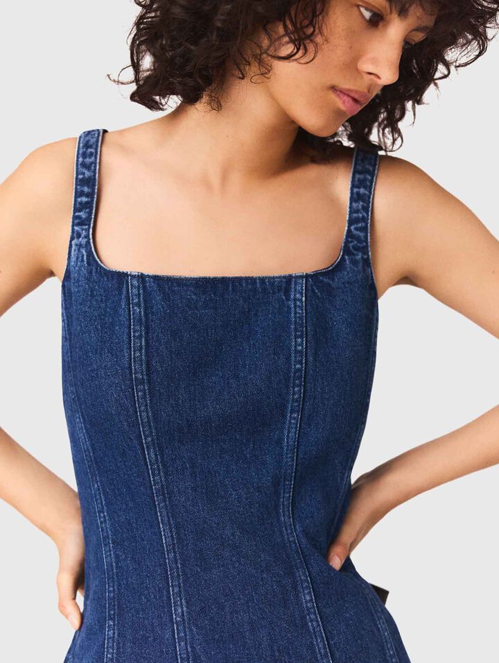 Robe babydoll courte en denim