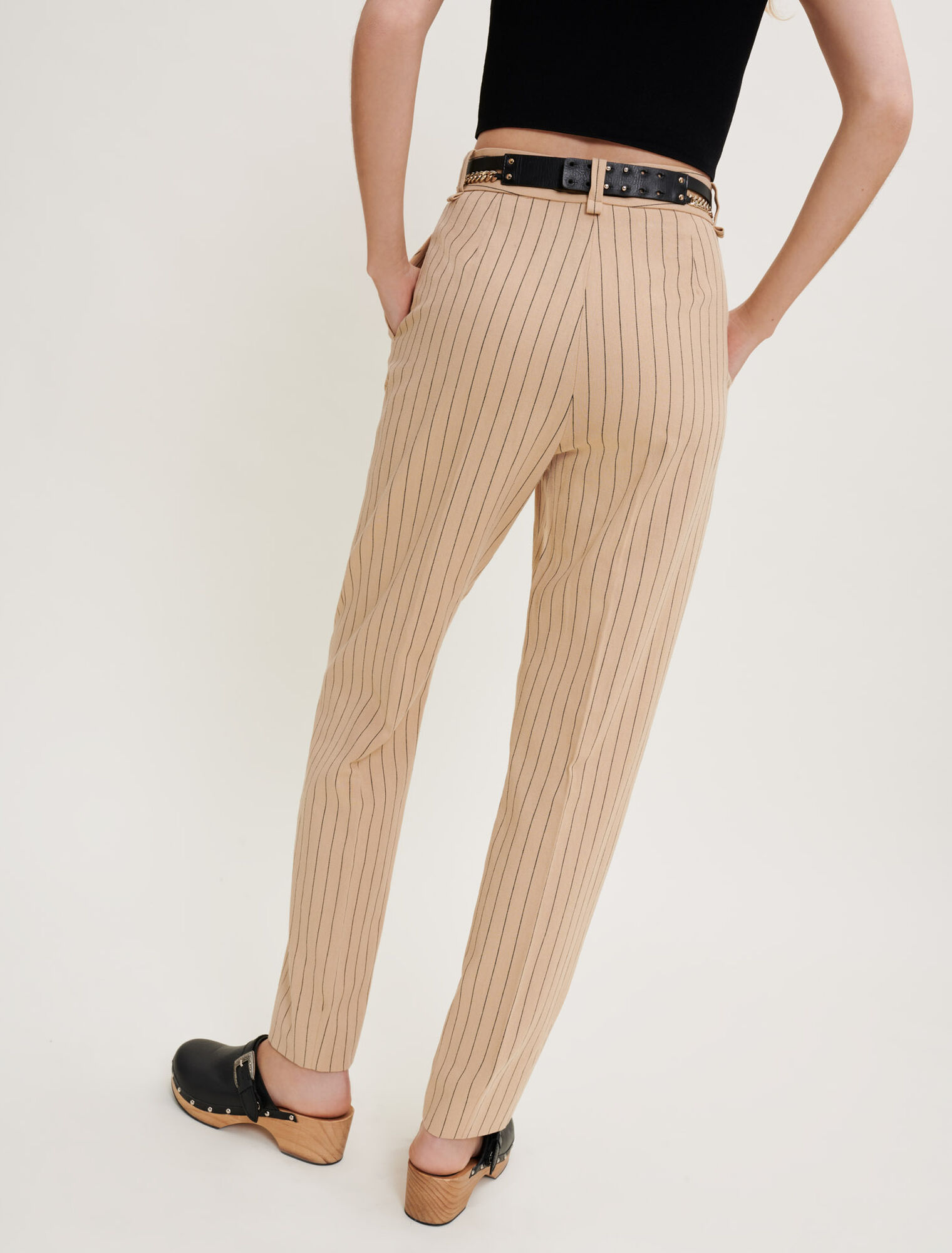Pantalon ajusté à rayures
