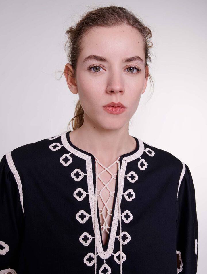 Robe tunique courte brodée