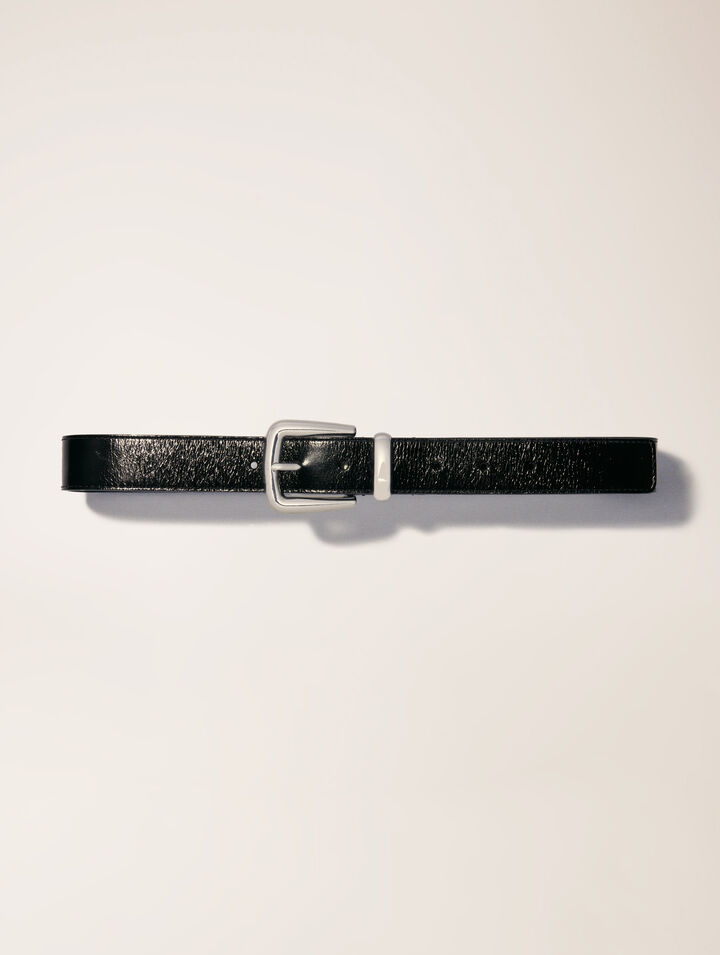 Ceinture en cuir et boucle carrée