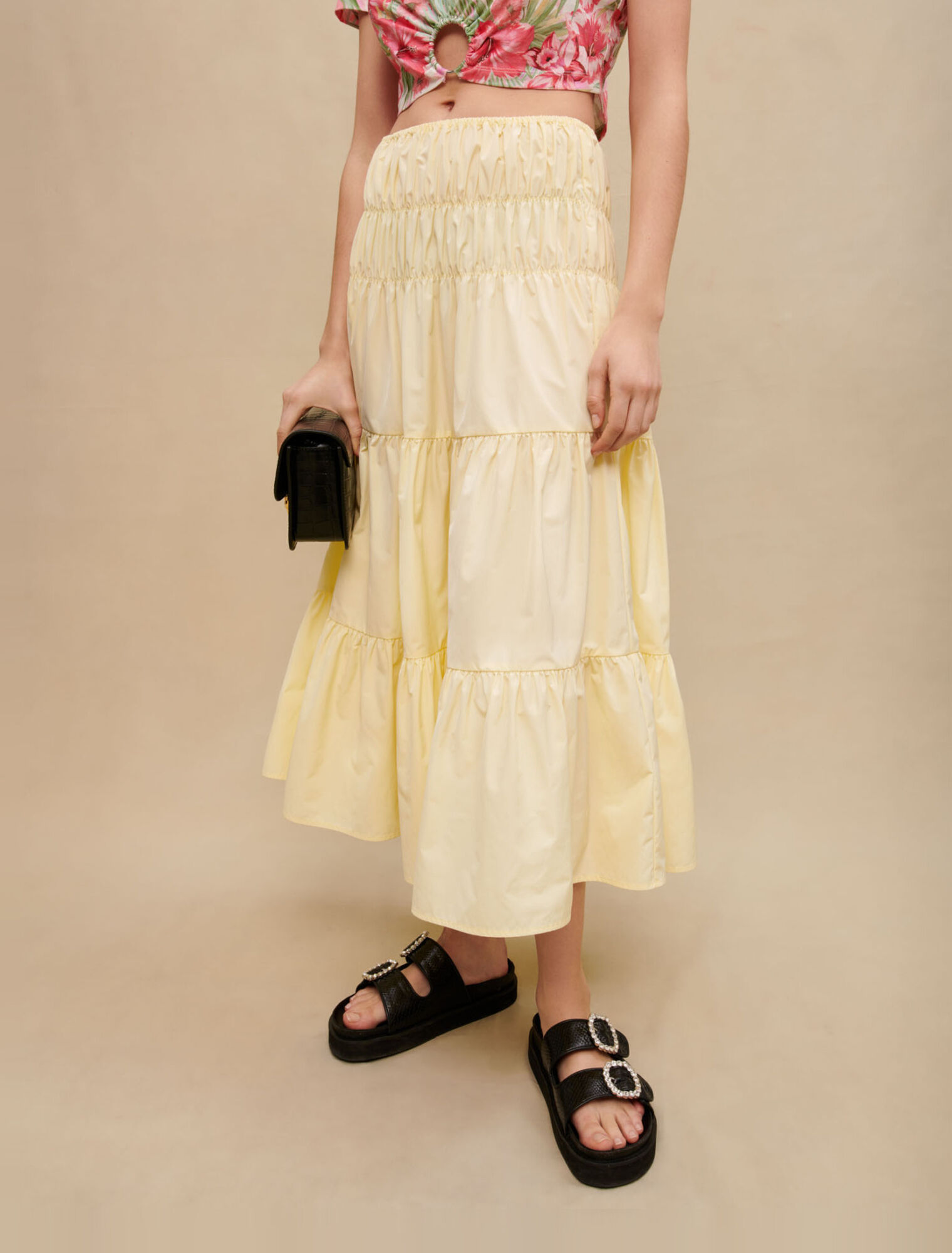 Jupe longue à fronces