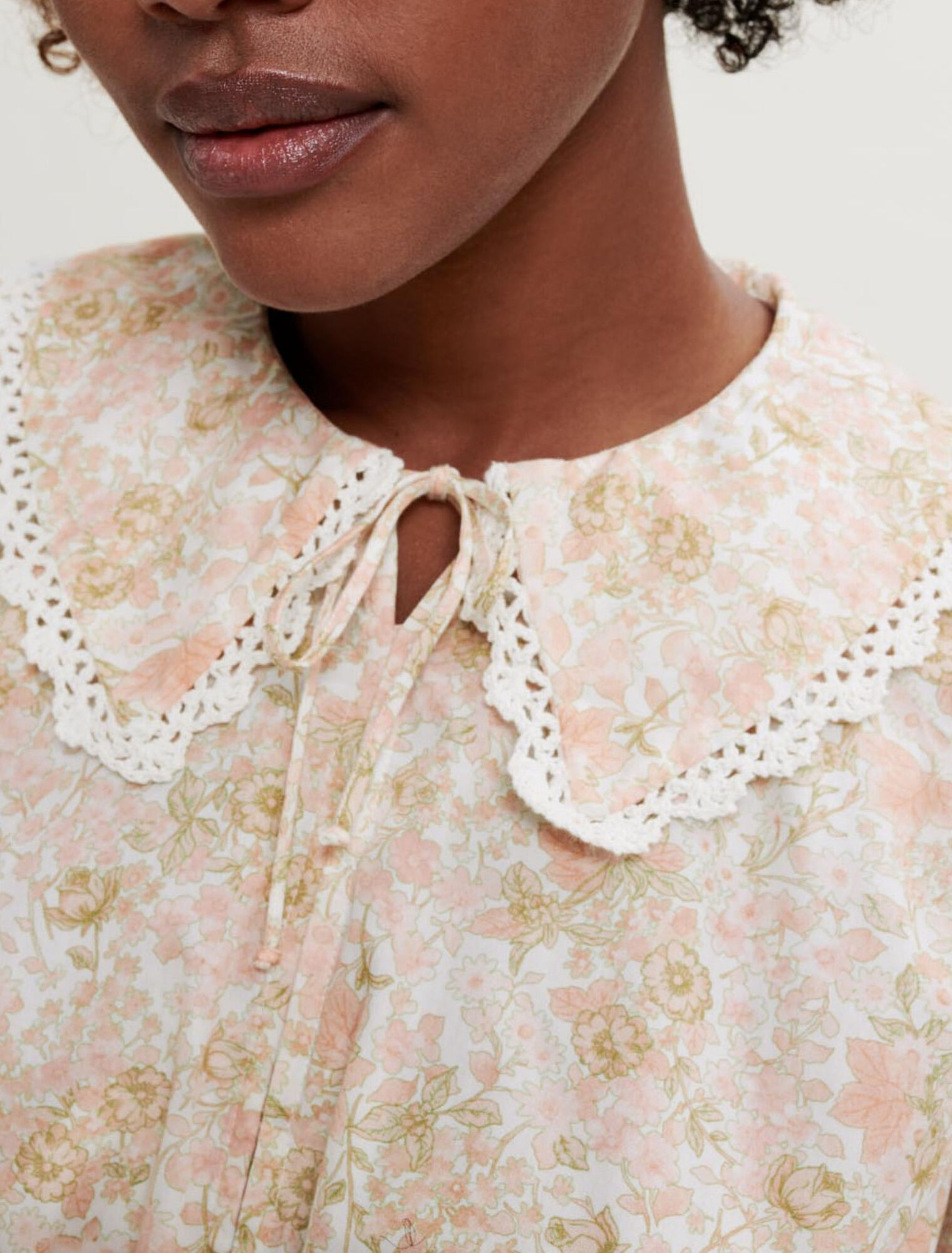 Chemise en coton imprimé petites fleurs