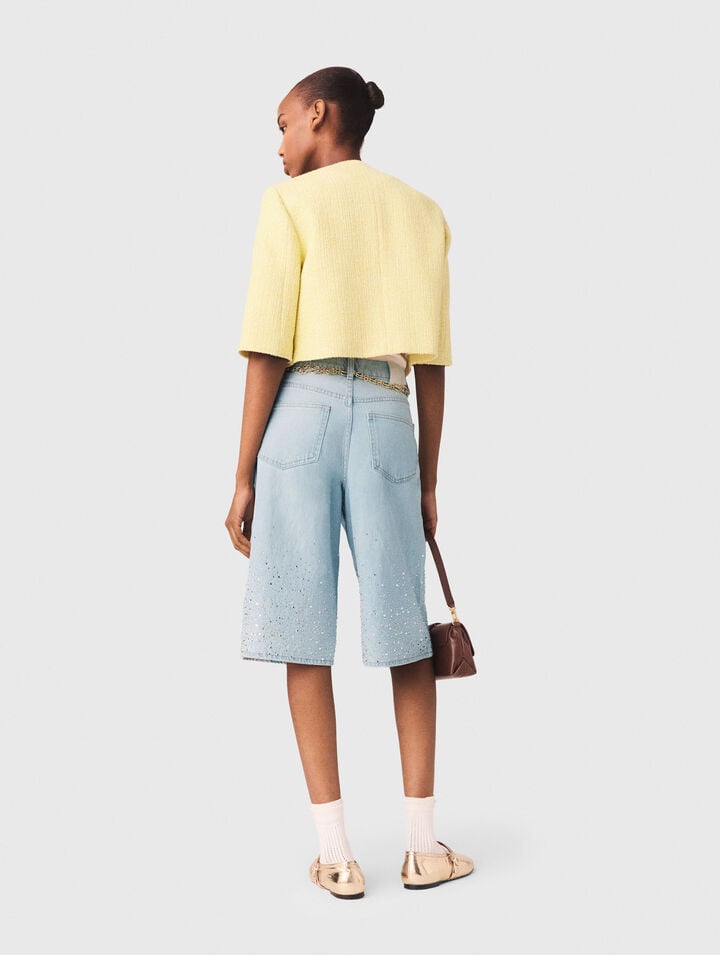 Veste manches courtes en tweed