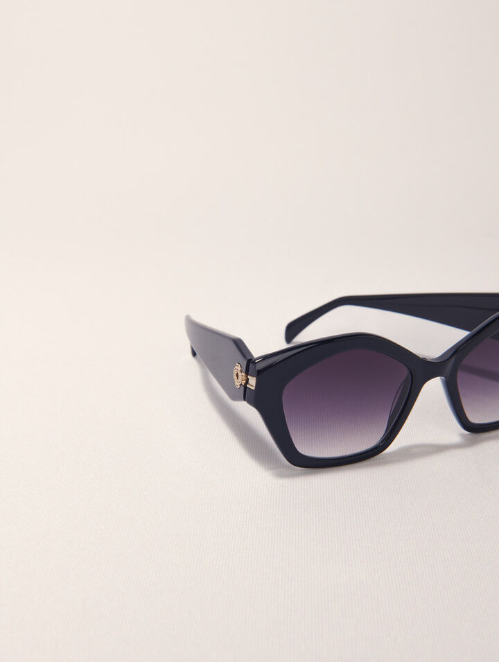 Lunettes cat eye en acétate noir