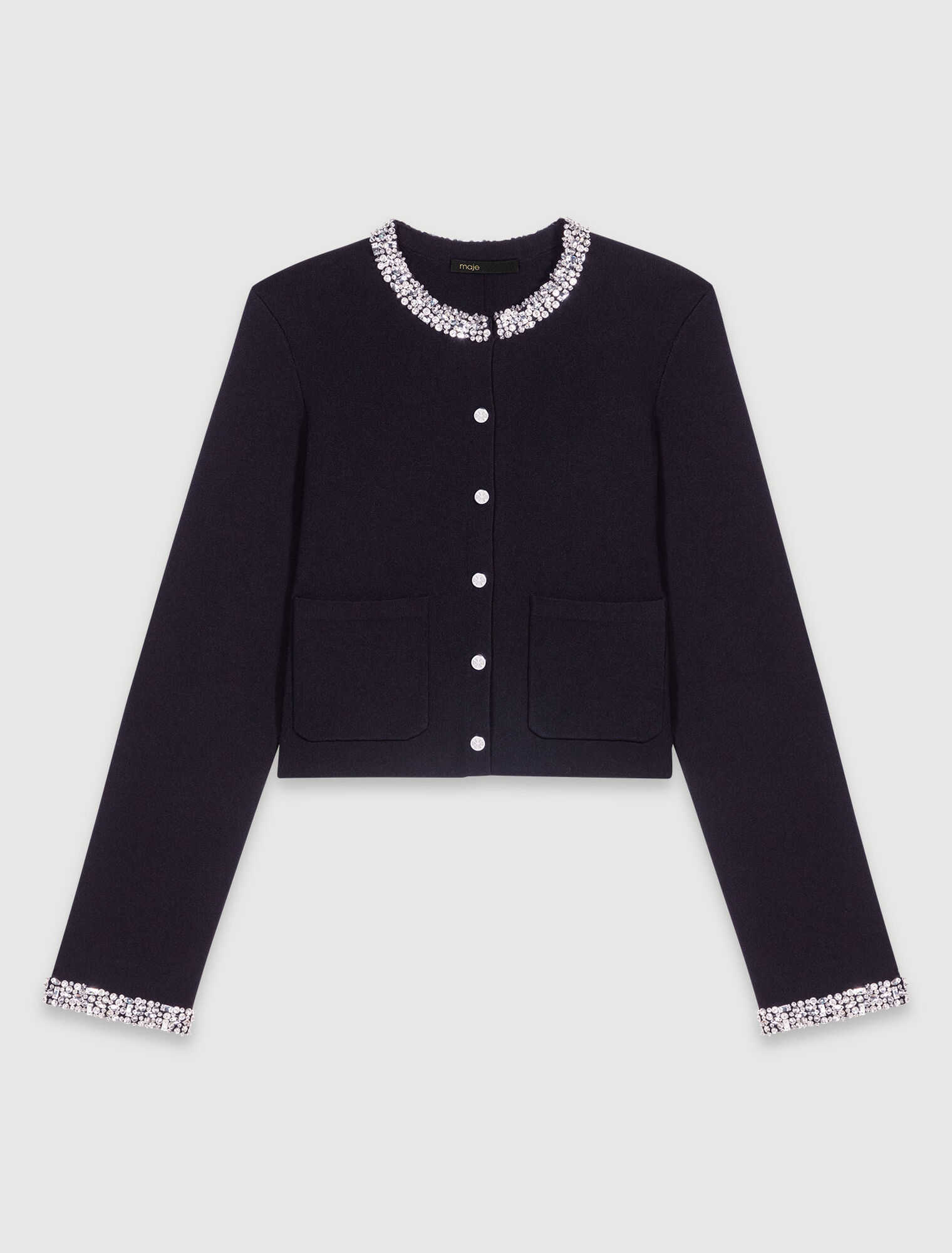 Cardigan à bords strassés