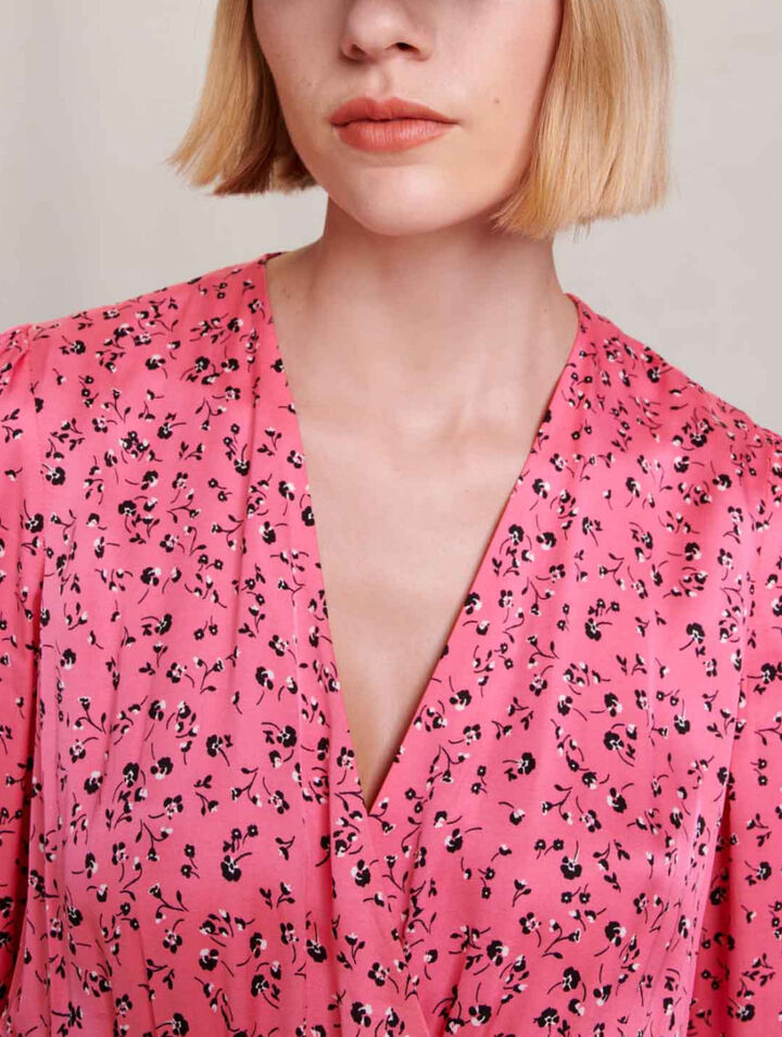 Robe mi-longue imprimé fleuri