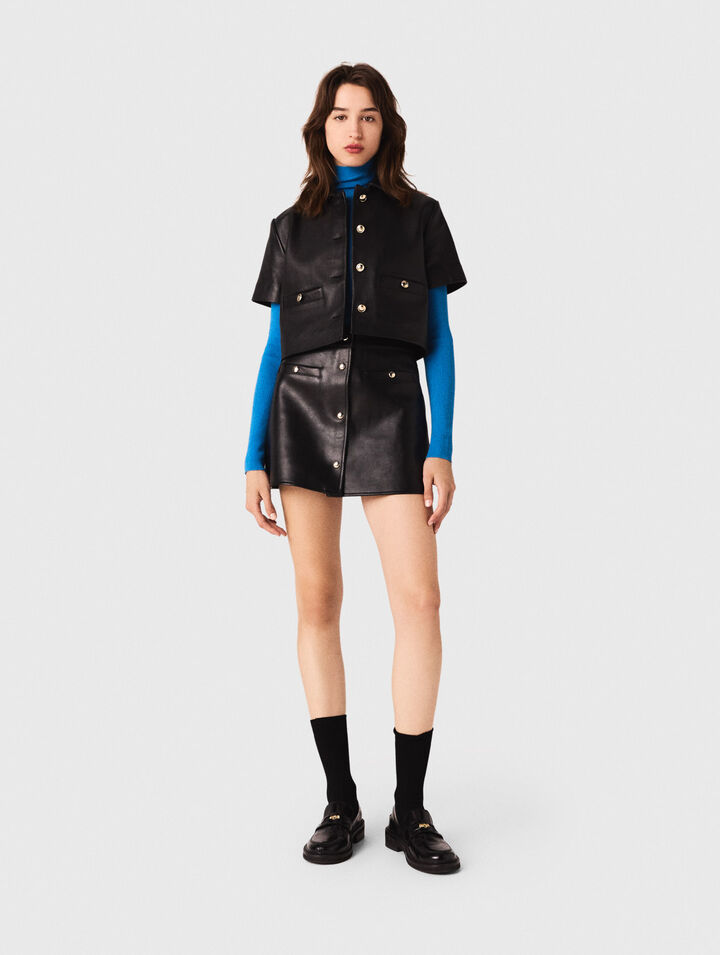 Veste courte en cuir