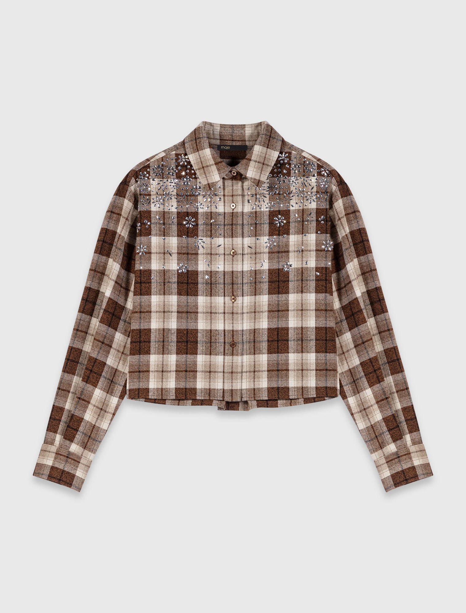 Chemise à carreaux strassée