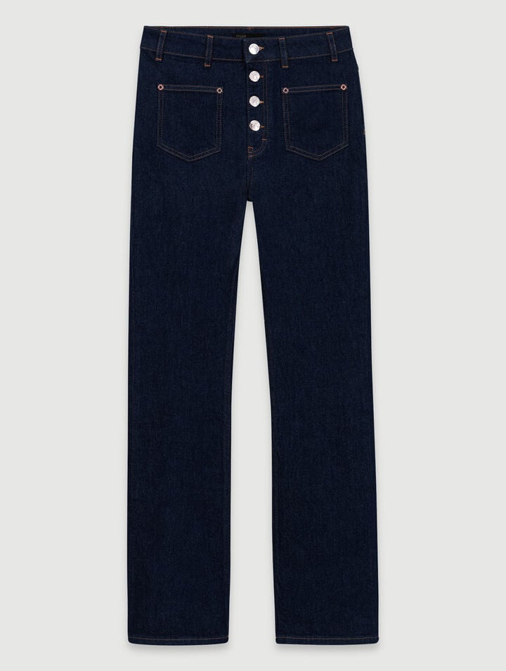 Jean denim &agrave; poches