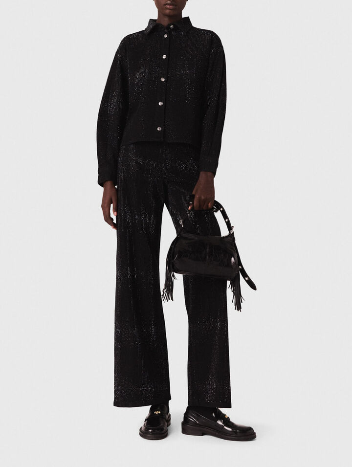 Chemise en denim strass&eacute;e