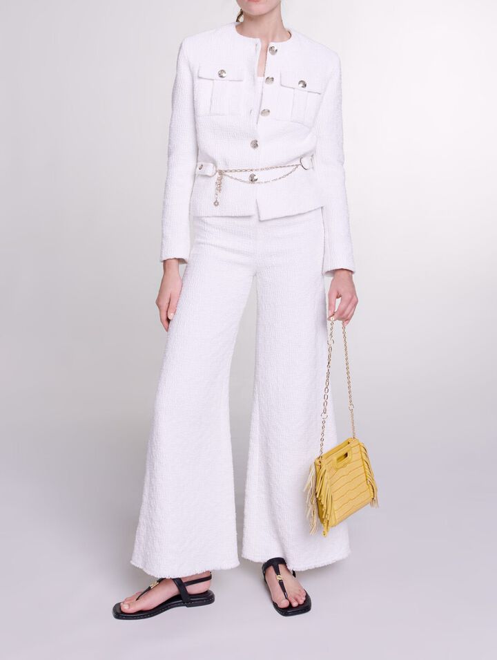 Pantalon large en tweed