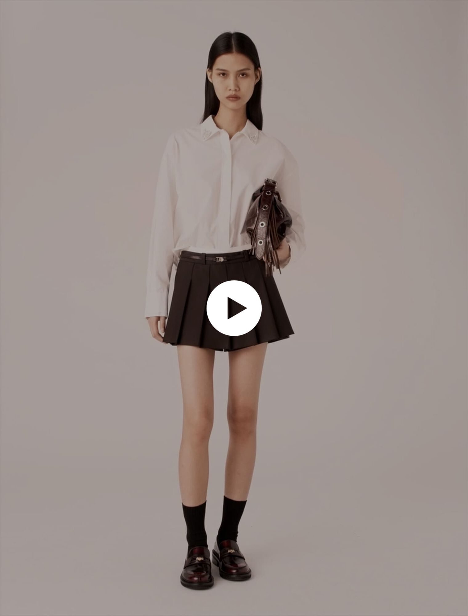 Short trompe l'œil plissé