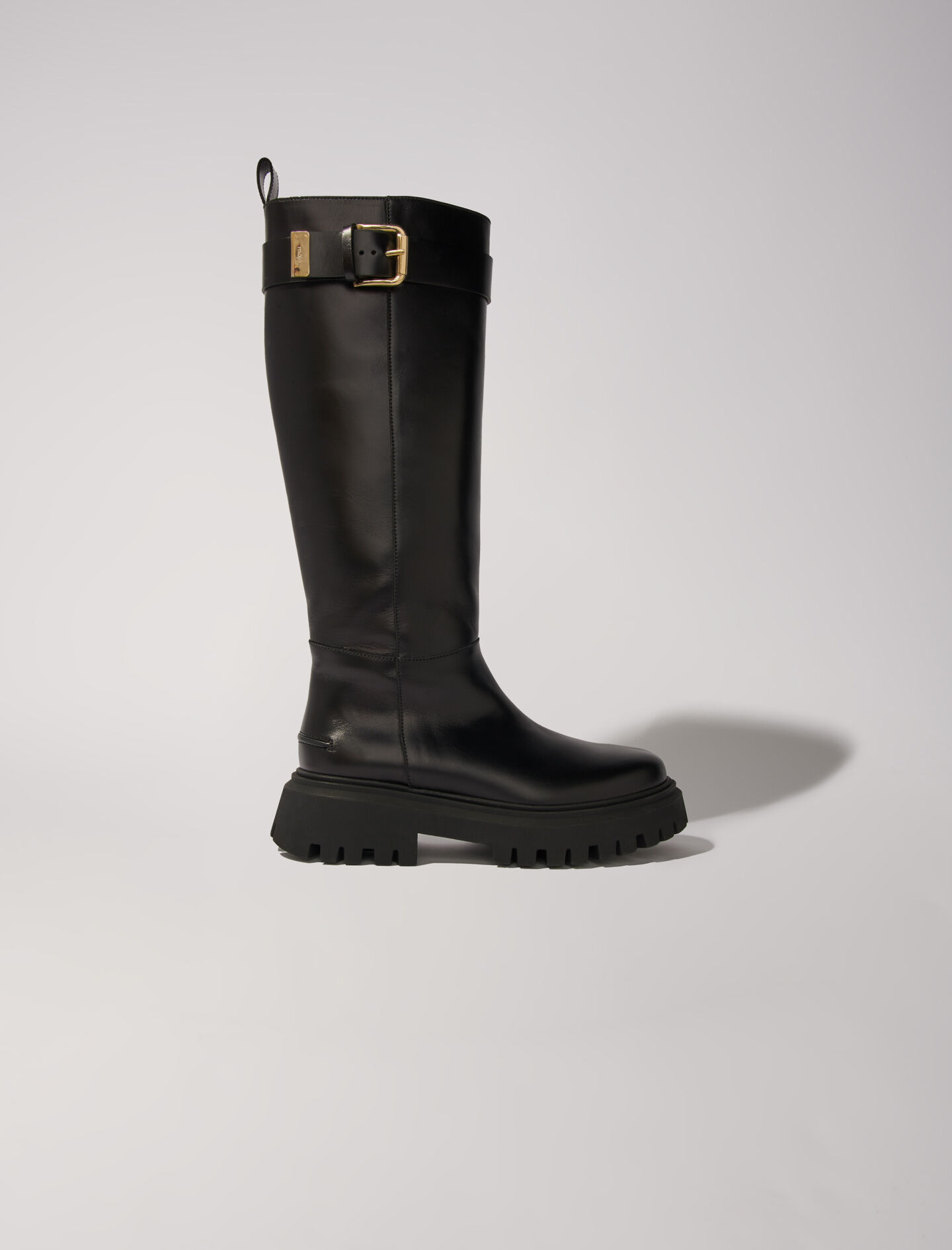 Bottes en cuir a boucle Bottines Bottes Maje