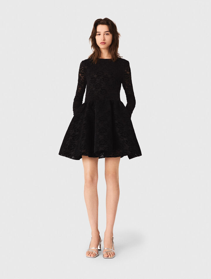 Robe longue évasée en velours