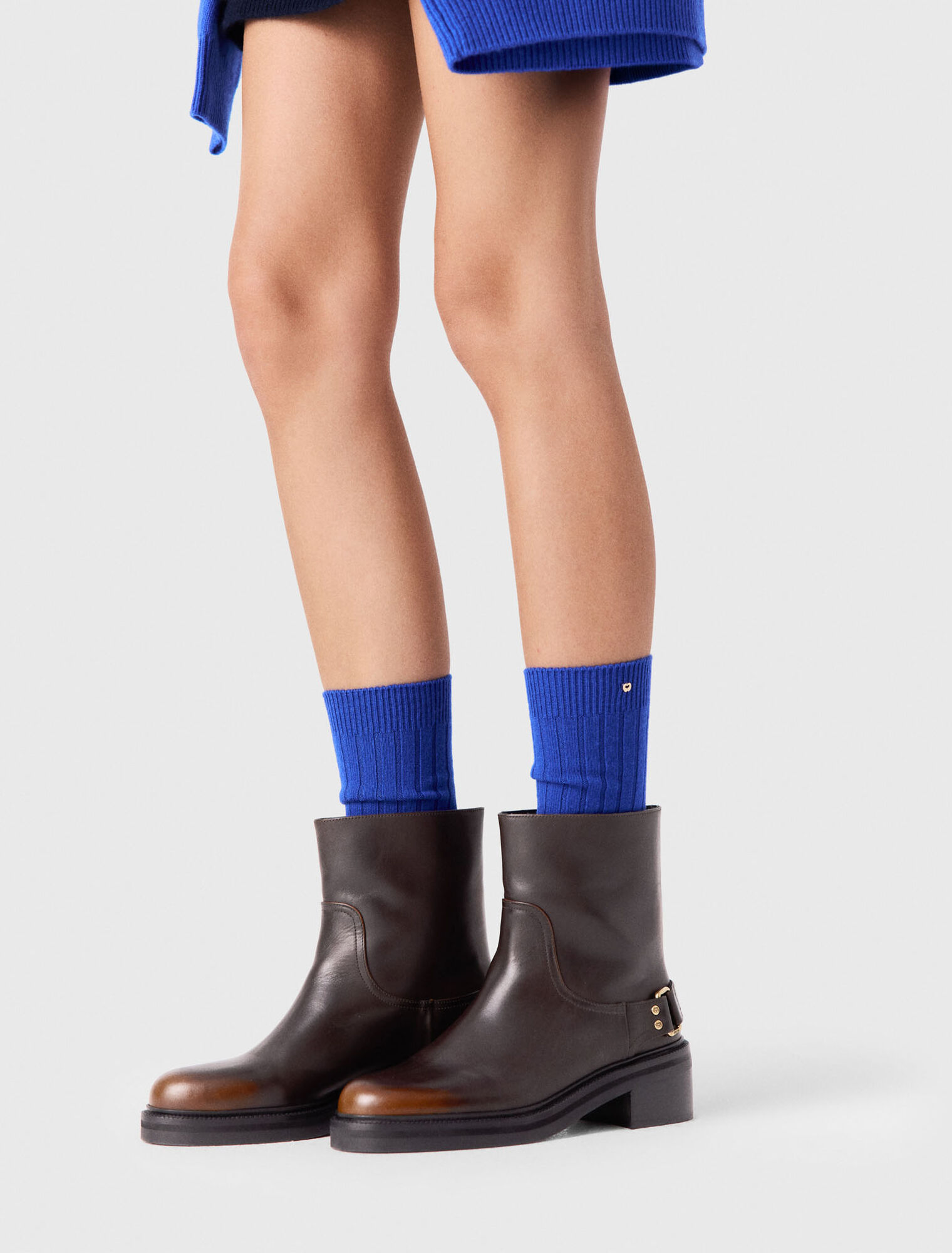 Bottines plates en cuir