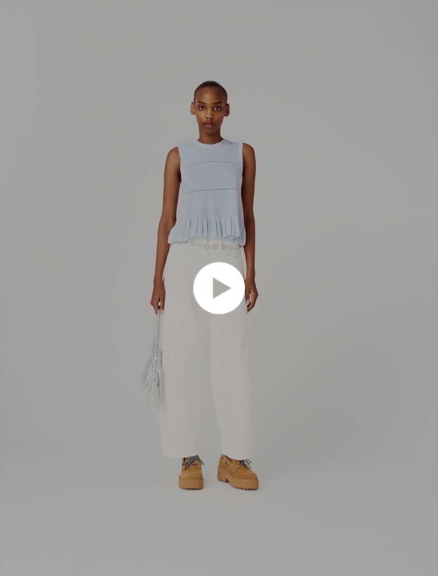 Top en maille avec volants