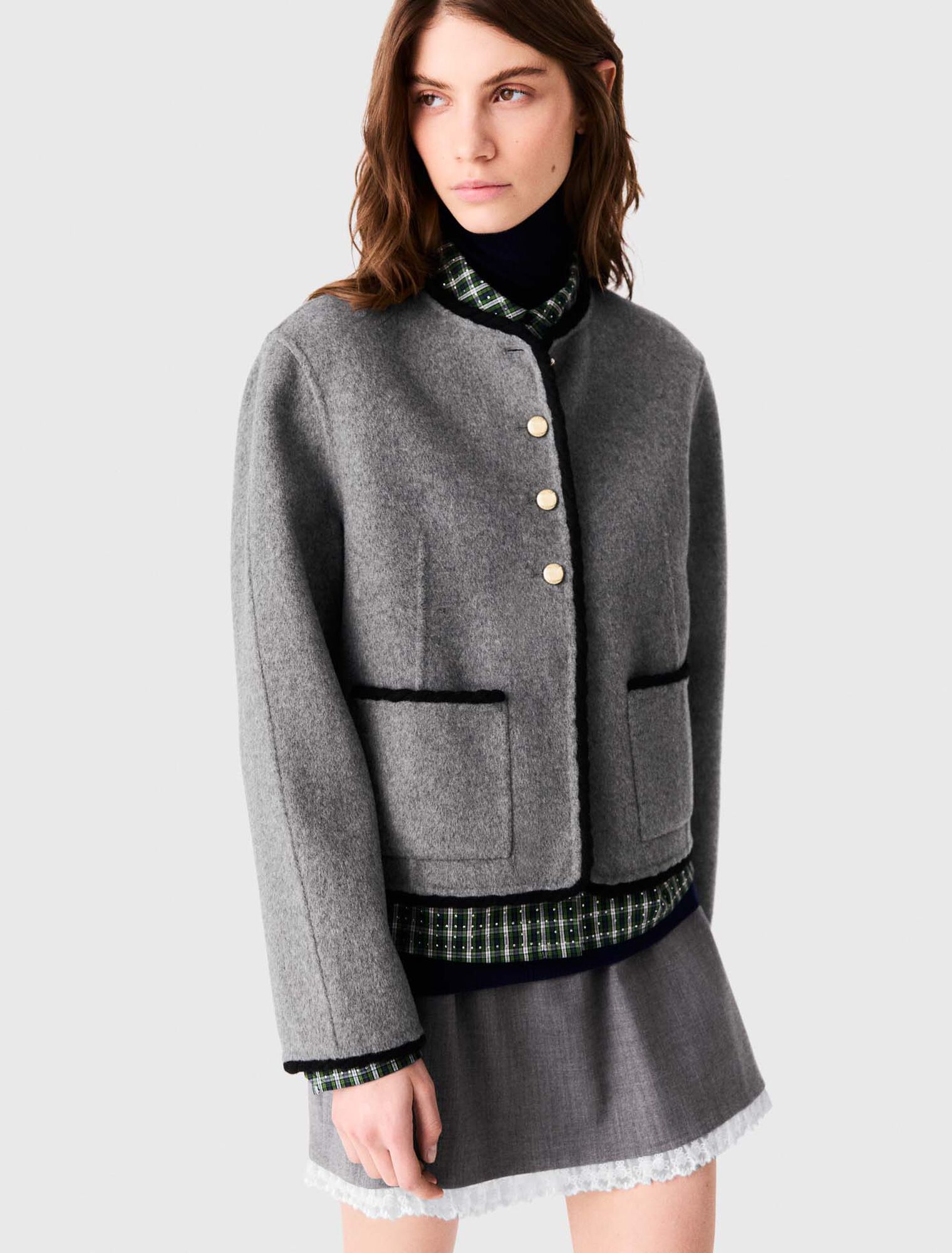 Manteau court en double face