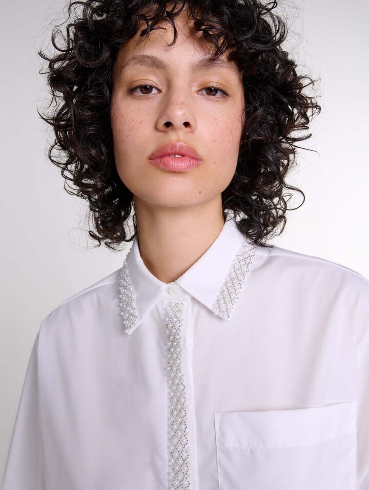 Chemise courte ornée de perles