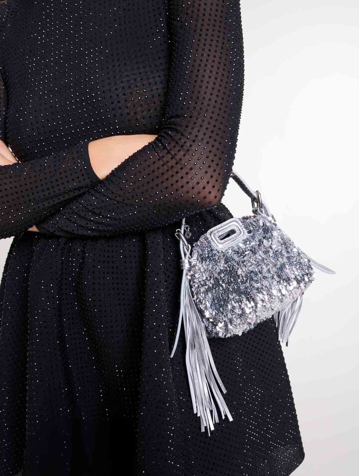 Sac Miss M Nano en sequins argentés