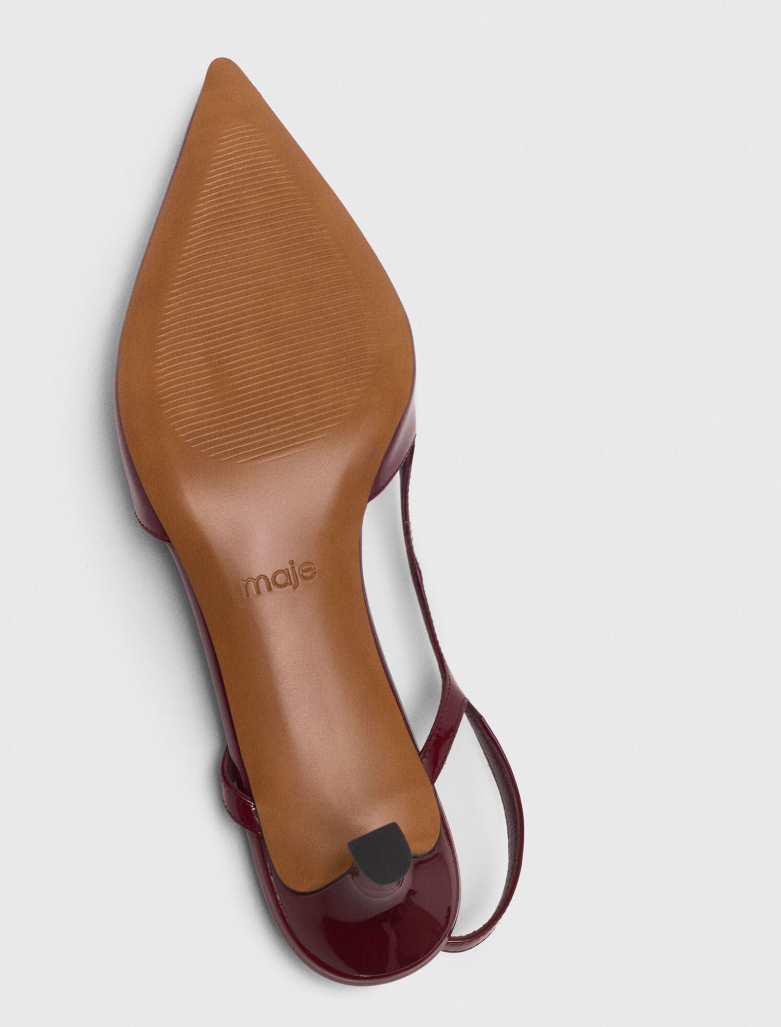 Escarpins slingback en cuir vernis