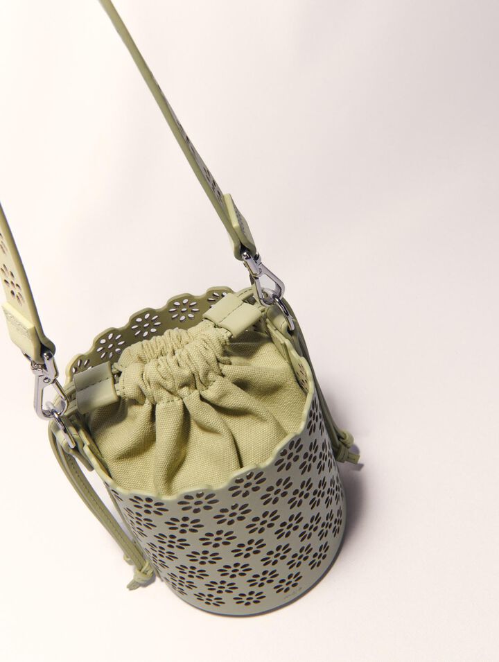 Sac seau en cuir perforé