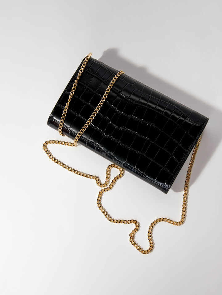 Sac pochette en cuir embossé